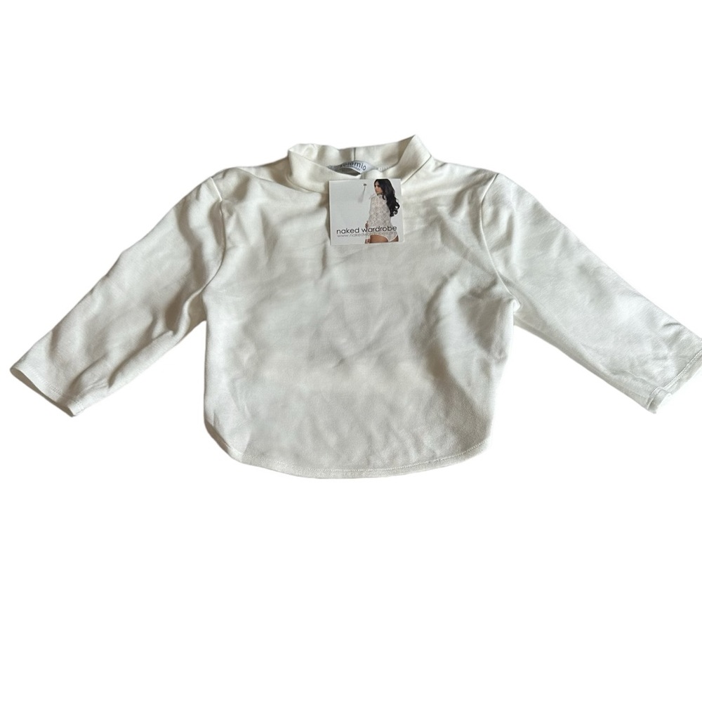 White mock neck white top